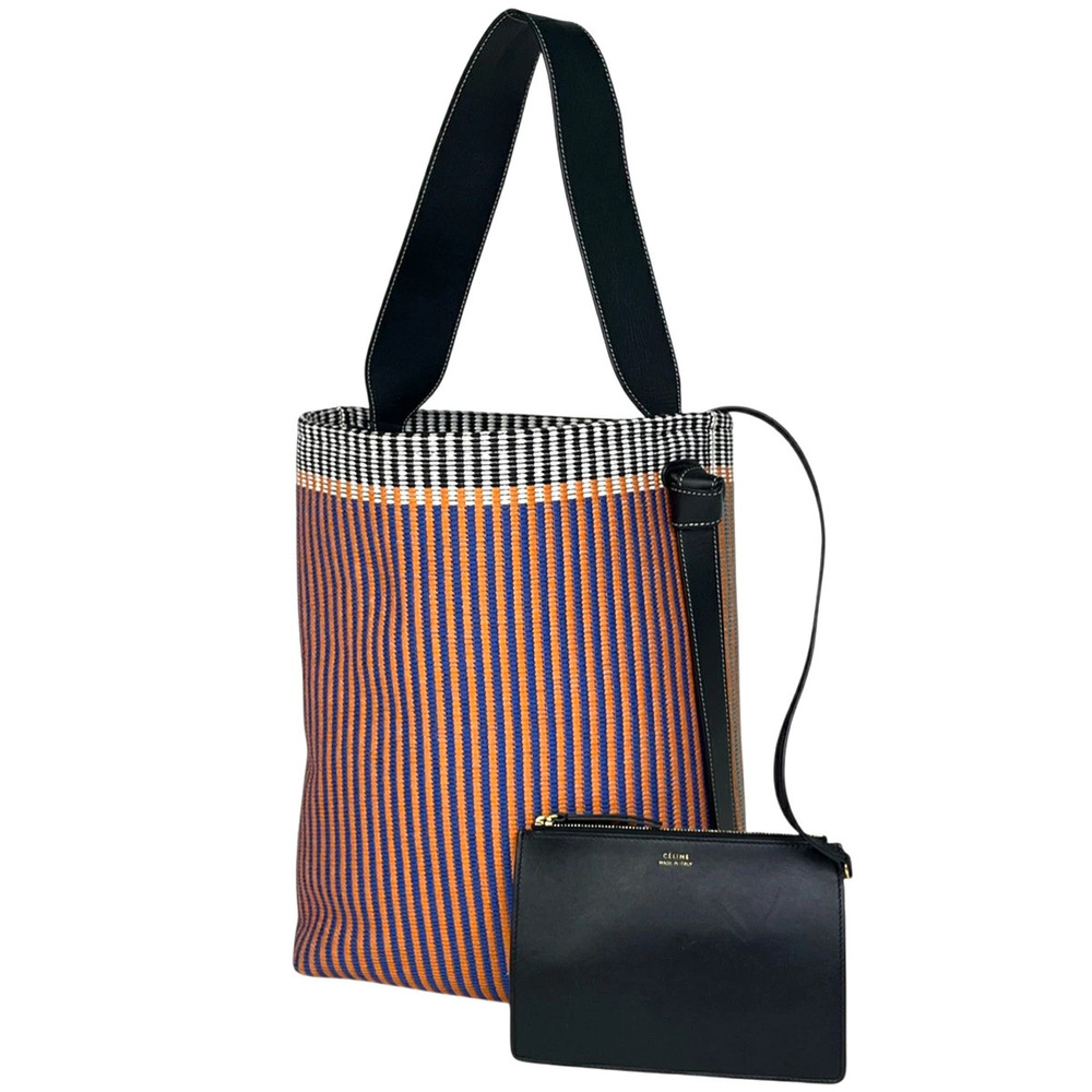Celine Twisted Cabas Shoulder Bag Orange Blue Multicolor - Picture 1 of 7